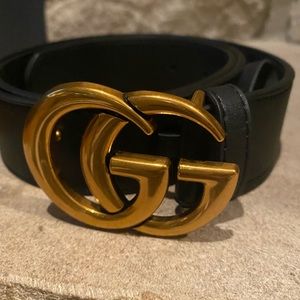 Gucci Women Leather Black Belt New